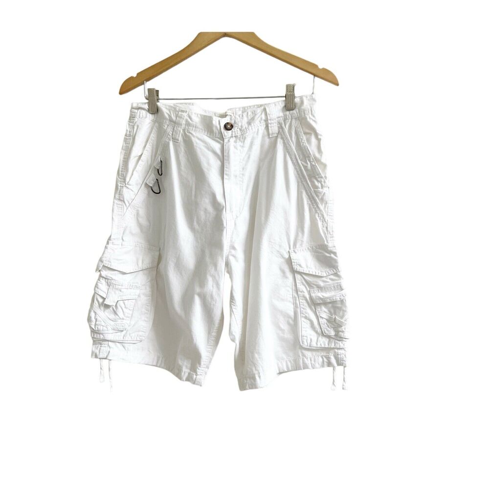 Redwood Creek Men’s Cargo Shorts 100% Cotton White Size 32 Gorpcore Outdoors Y2K